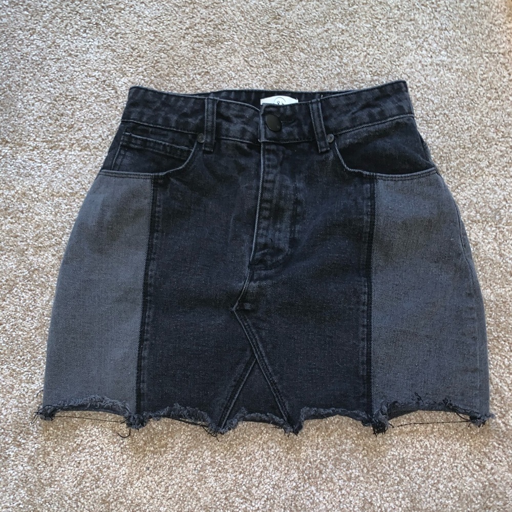 91 black denim skirt
